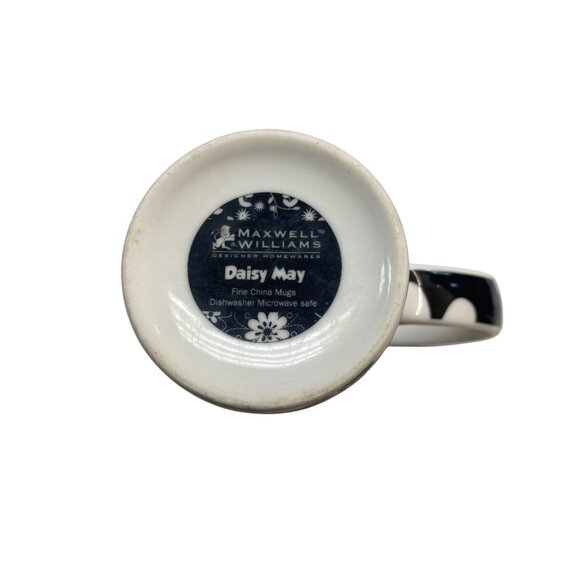 Maxwell & Williams Daisy May Fine China Mug Black & White Floral Pattern Dishwas - Picture 6 of 7